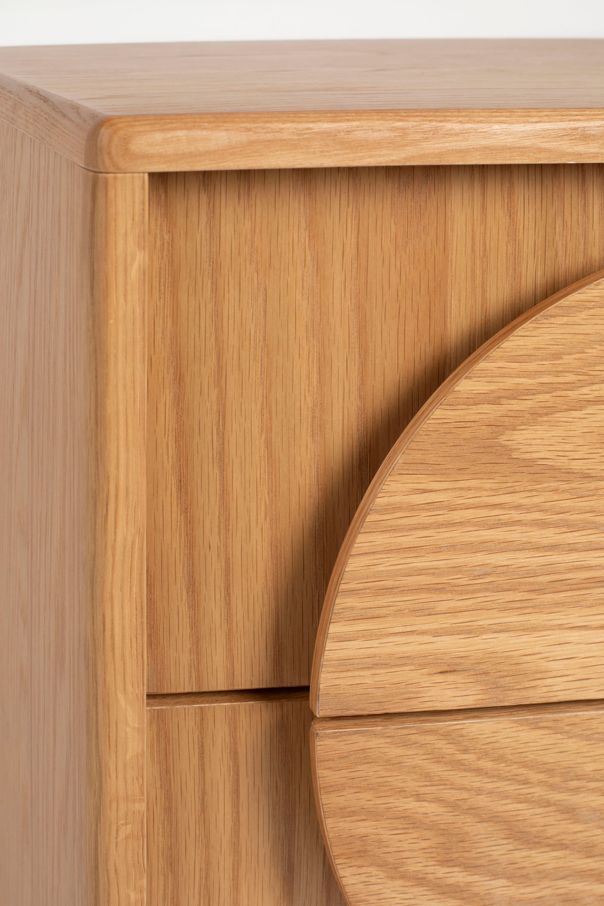 Zuiver Groove Natural Oak Wood Bedside Table
